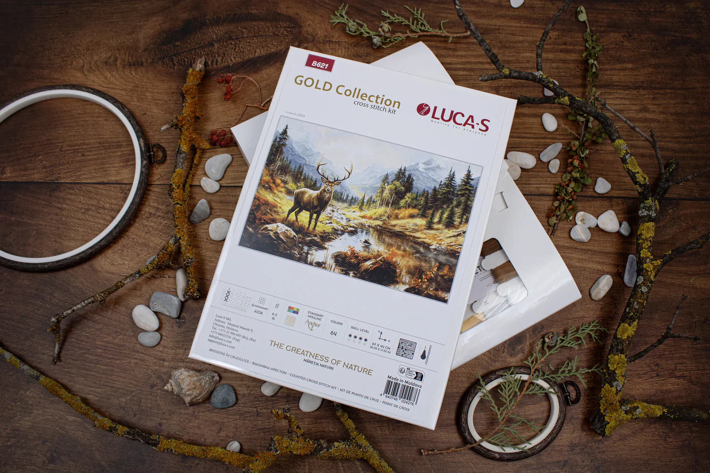 Kit de Punto de Cruz Luca-S GOLD - La Grandeza de la Naturaleza, B621