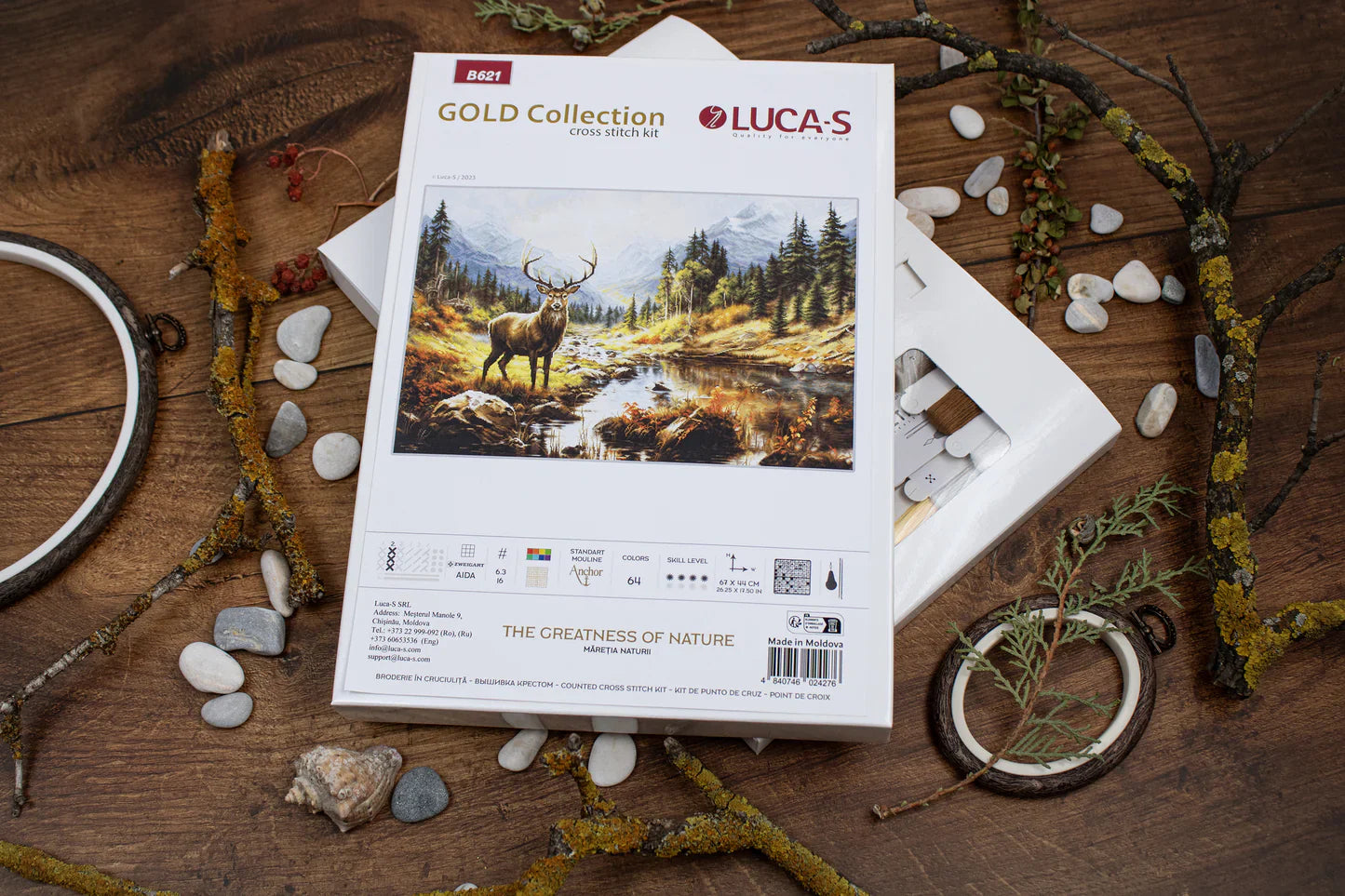 Kit de Punto de Cruz Luca-S GOLD - La Grandeza de la Naturaleza, B621