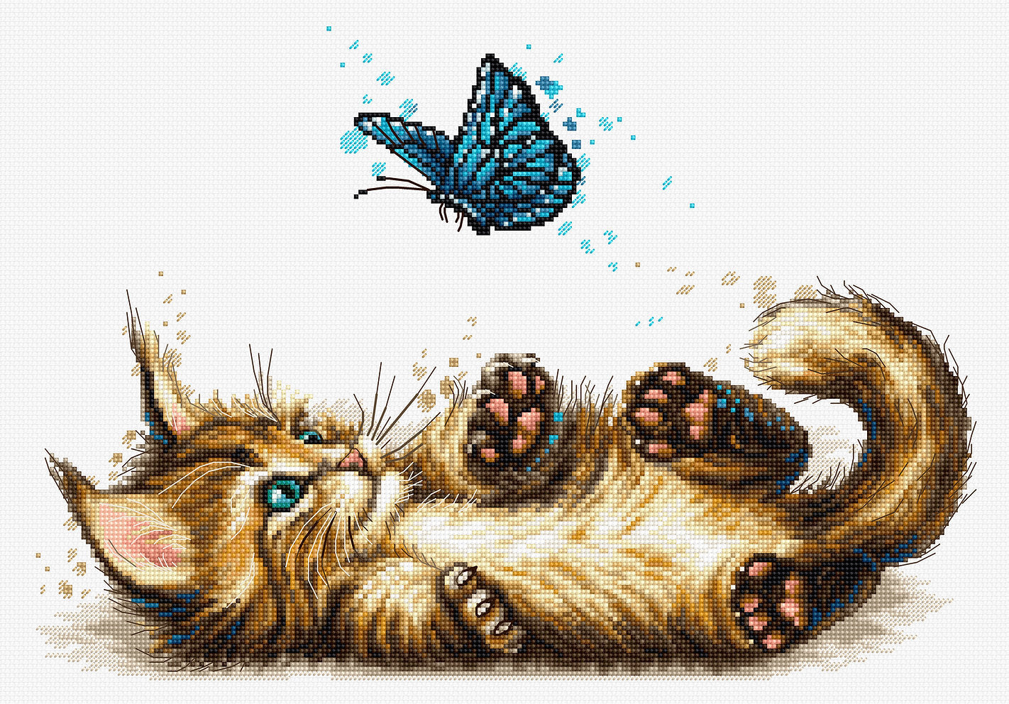 Kit de Punto de Cruz Gatito juguetón - B7013 Luca-S