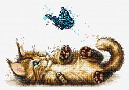 Kit de Punto de Cruz Gatito juguetón - B7013 Luca-S