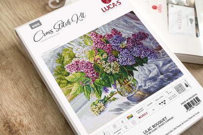 Kit de Punto de Cruz - Ramillete de Lilas B7015 de Luca-S