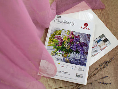 Kit de Punto de Cruz - Ramillete de Lilas B7015 de Luca-S