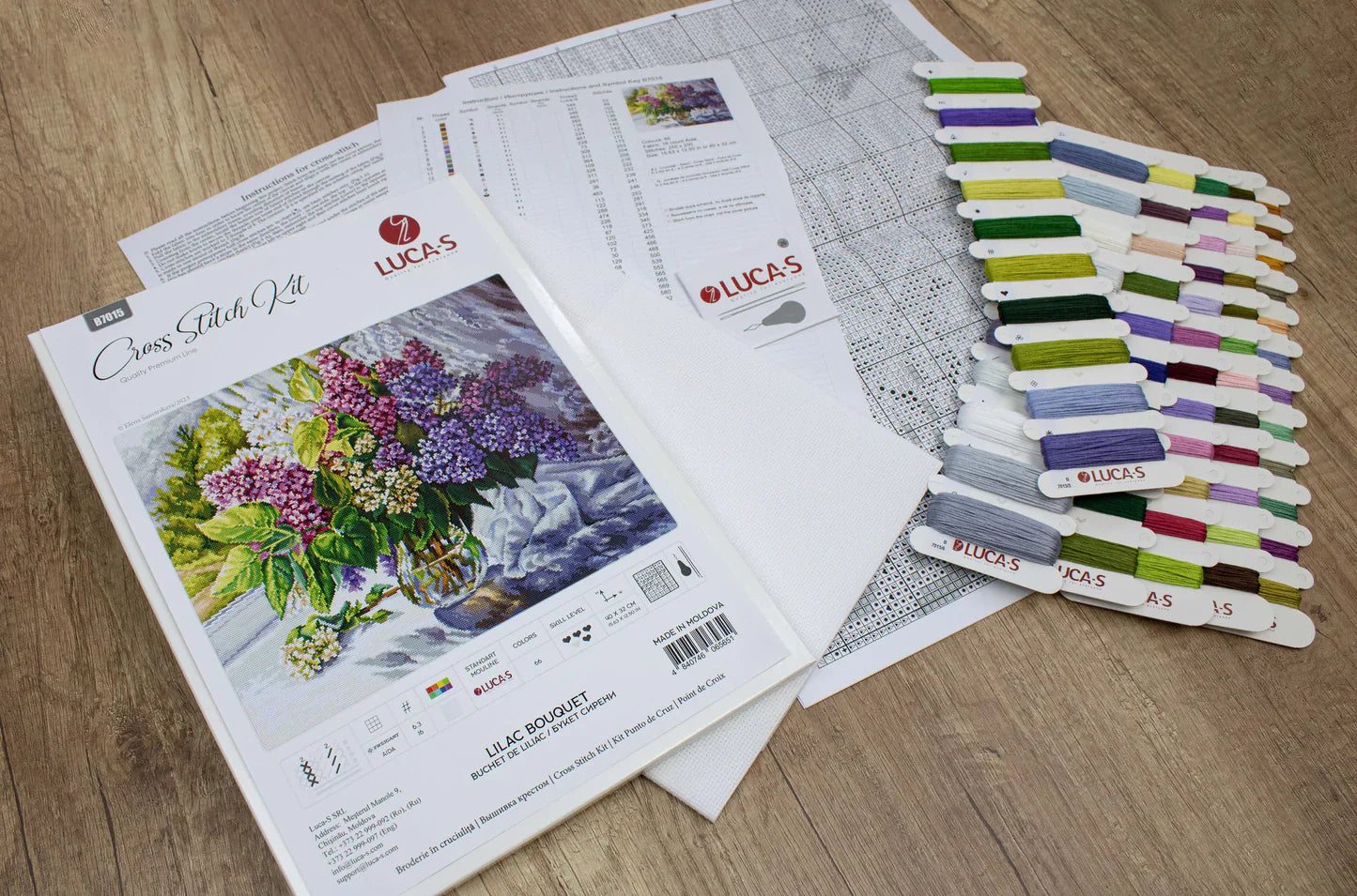 Kit de Punto de Cruz - Ramillete de Lilas B7015 de Luca-S
