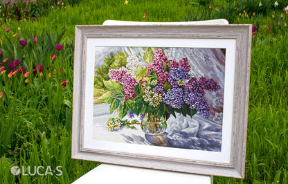 Kit de Punto de Cruz - Ramillete de Lilas B7015 de Luca-S