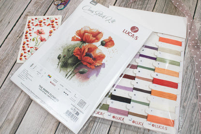 Kit de Punto de Cruz - The Poppy Flowers - B7024 Luca-S