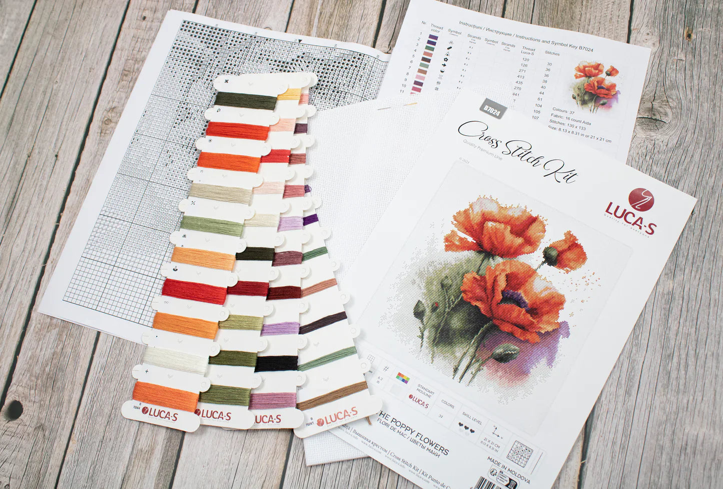 Kit de Punto de Cruz - The Poppy Flowers - B7024 Luca-S