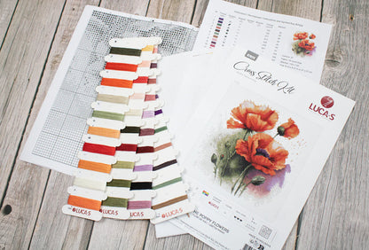 Kit de Punto de Cruz - The Poppy Flowers - B7024 Luca-S