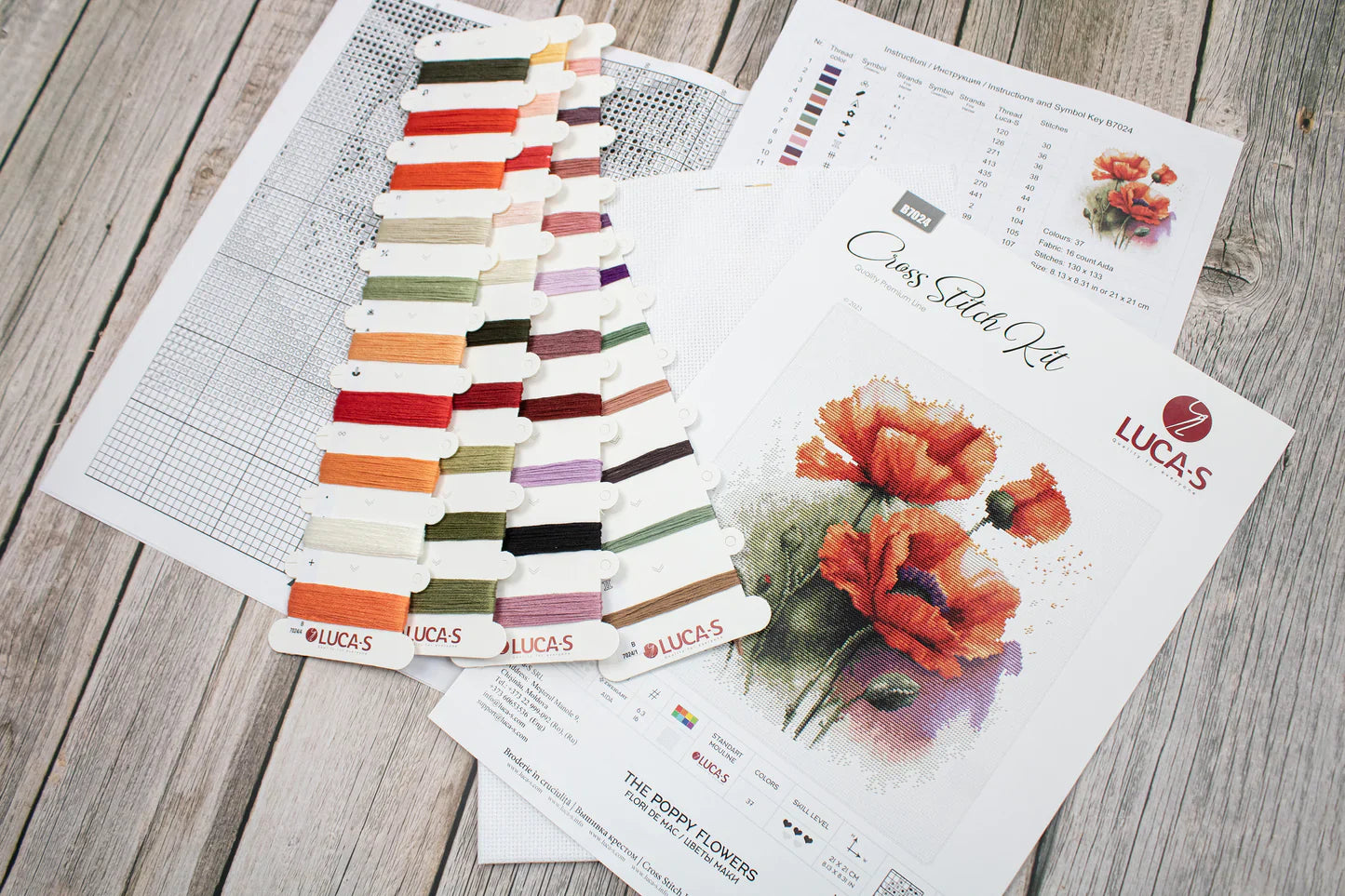 Kit de Punto de Cruz - The Poppy Flowers - B7024 Luca-S