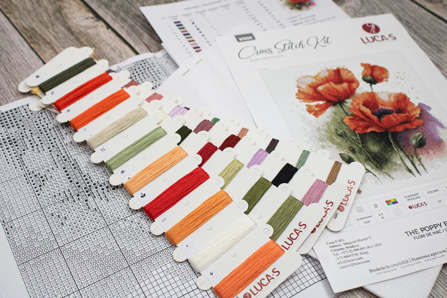 Kit de Punto de Cruz - The Poppy Flowers - B7024 Luca-S