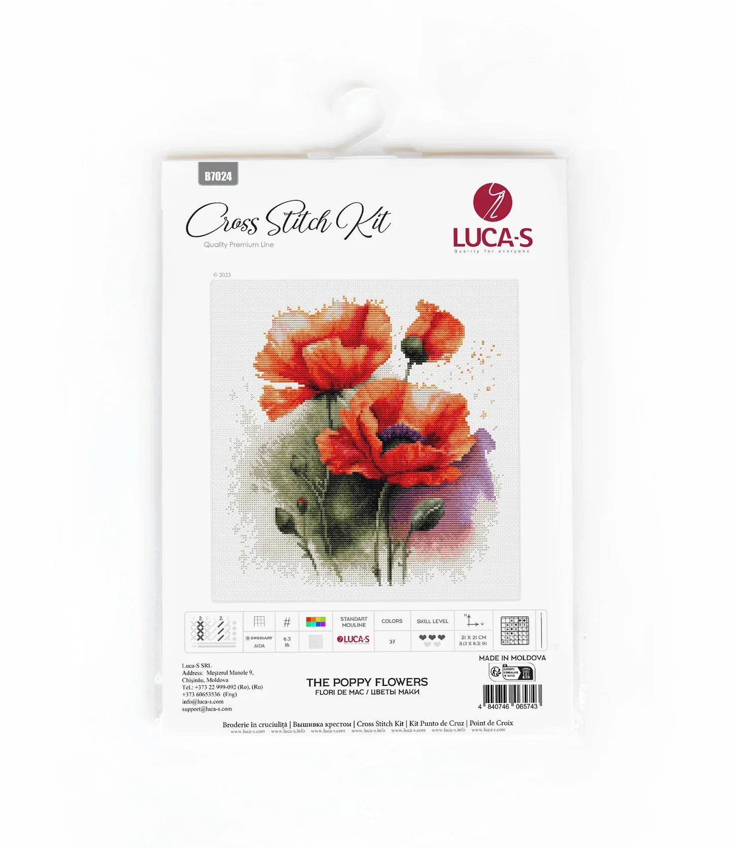 Kit de Punto de Cruz - The Poppy Flowers - B7024 Luca-S