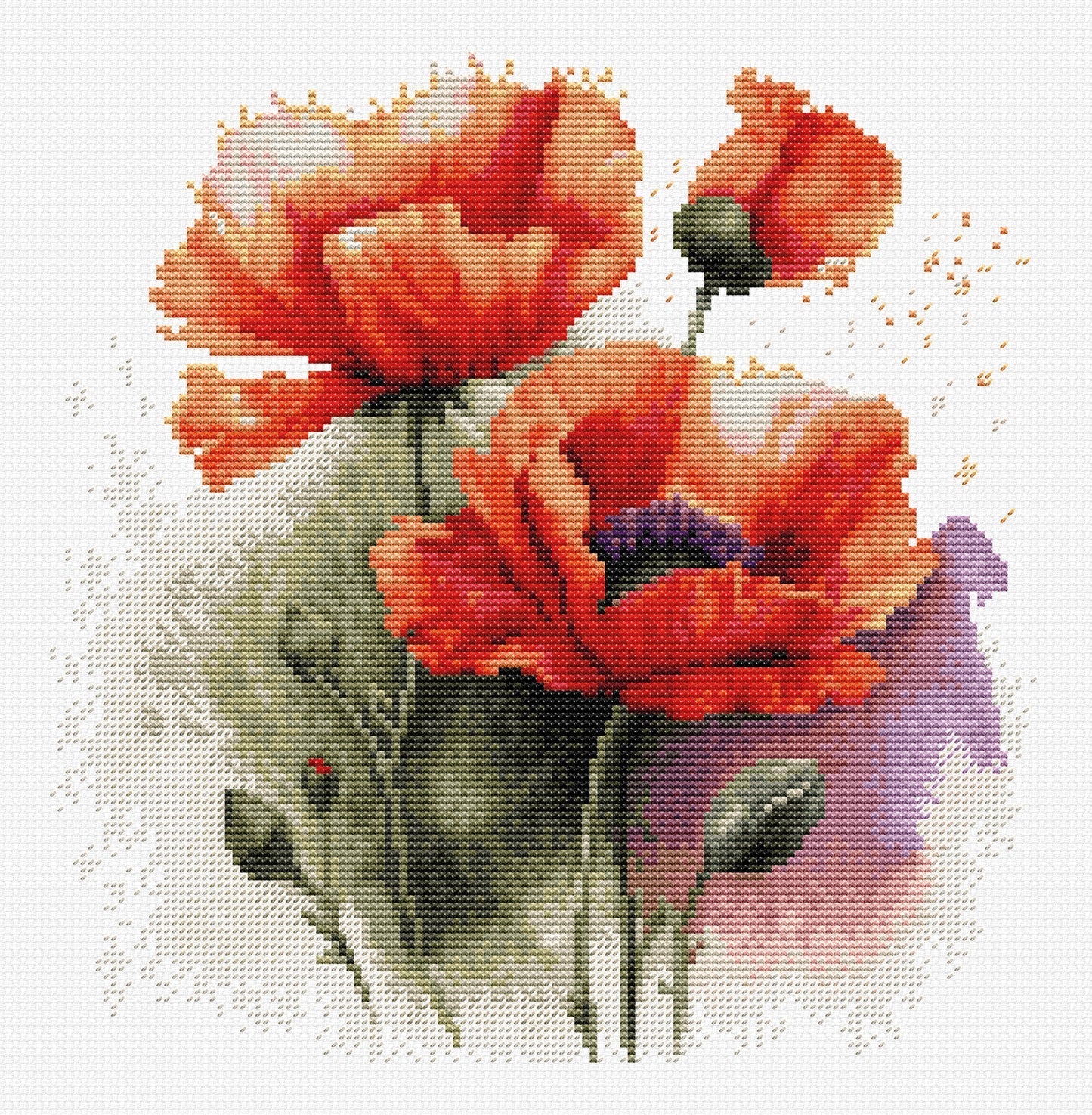 Kit de Punto de Cruz - The Poppy Flowers - B7024 Luca-S