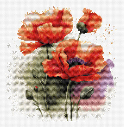 Kit de Punto de Cruz - The Poppy Flowers - B7024 Luca-S