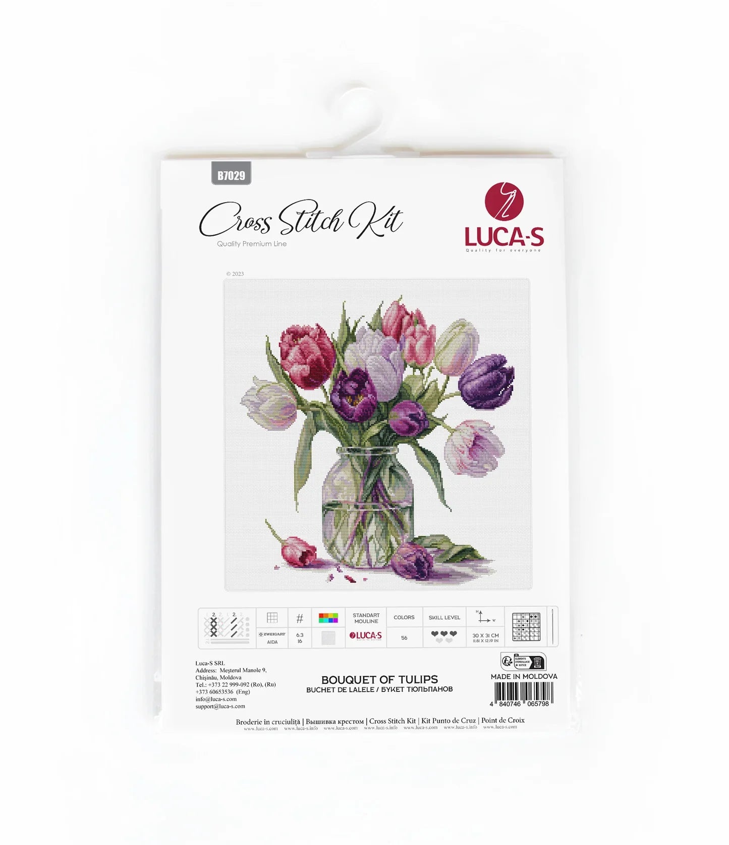 Kit de Punto de Cruz - Ramo de Tulipanes - B7029 Luca-S