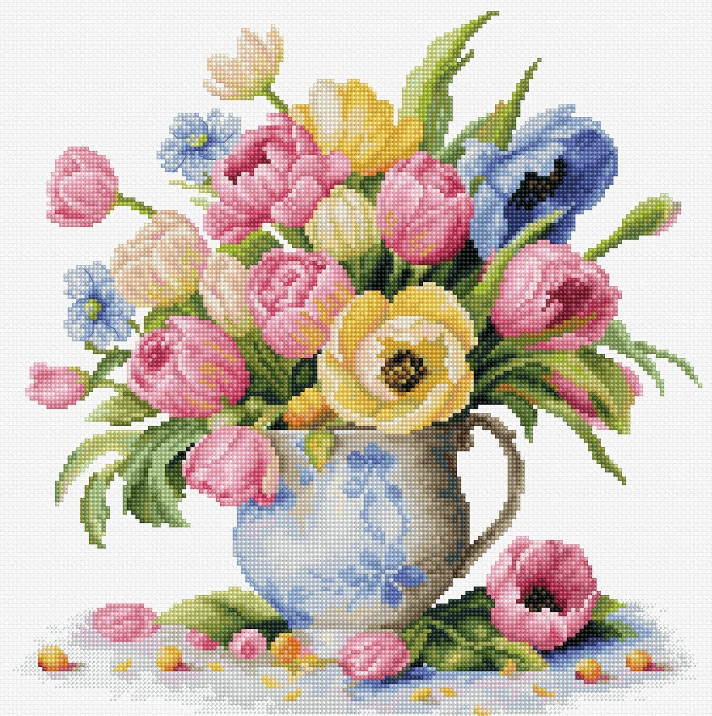 Kit de punto de cruz Luca-S -Tulips Bouquet, B7034