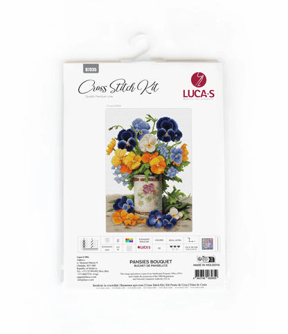 Kit de punto de cruz Luca-S - Ramo de Pensamientos, B7035