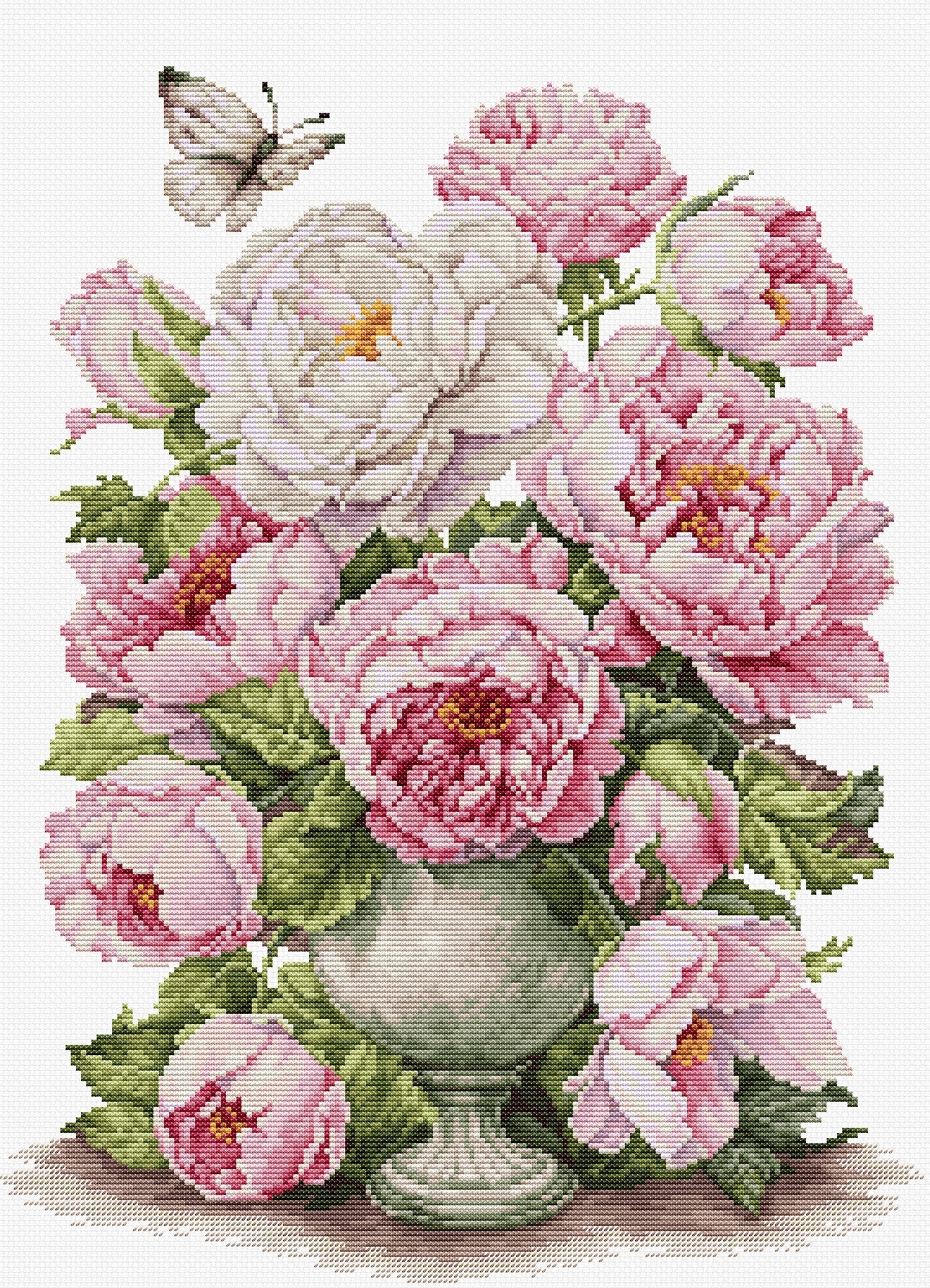 Kit de Punto de Cruz "El Romance de las Rosas" B7040