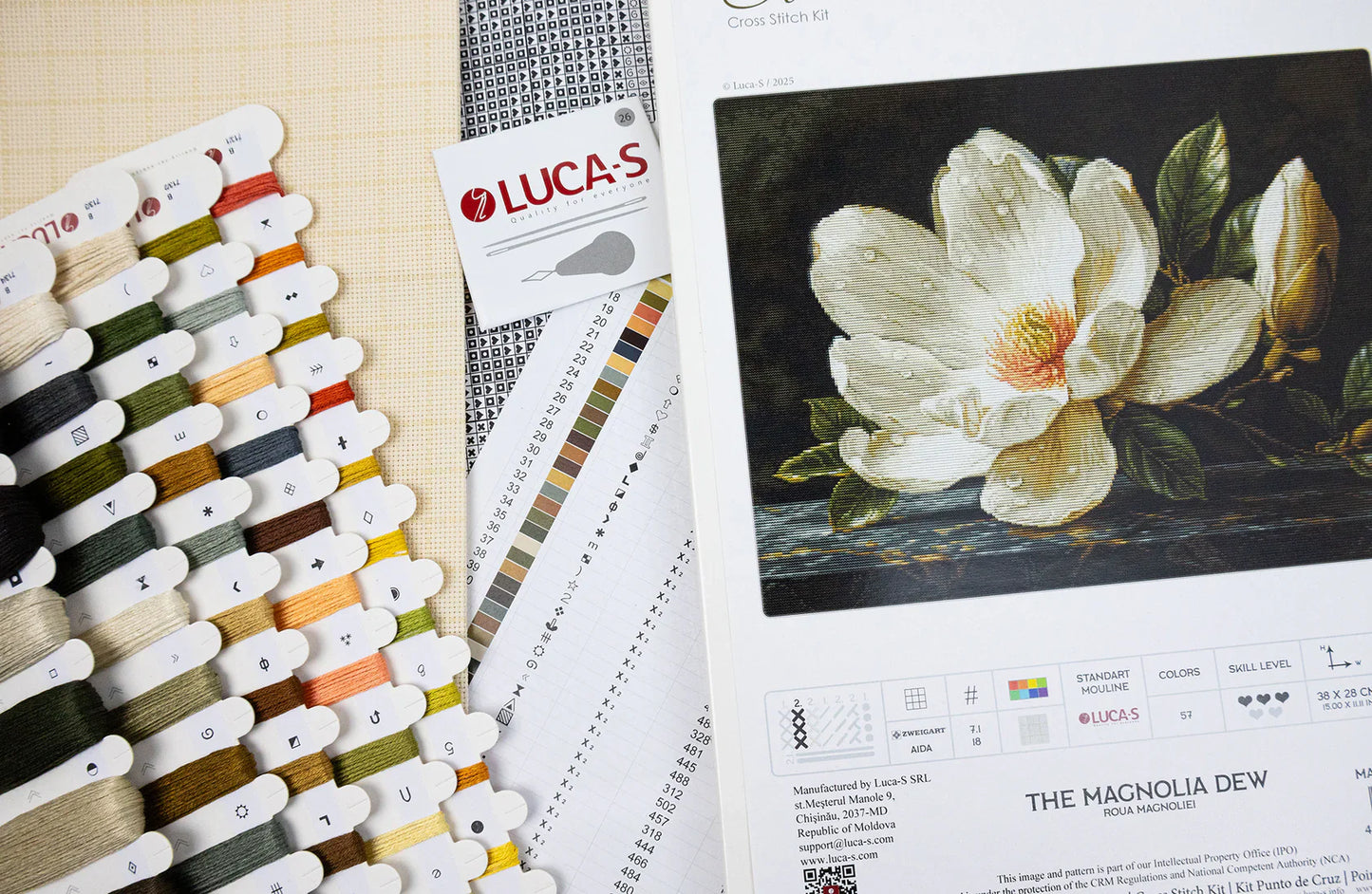 Kit de Punto de Cruz Luca-S GOLD – The Magnolia Dew, B713
