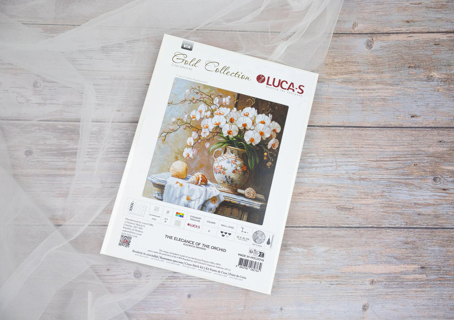 Kit de Punto de Cruz Luca-S GOLD – The Elegance of the Orchid, B714