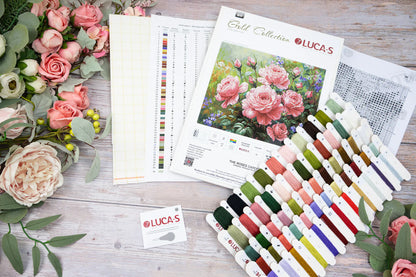 Kit de Punto de Cruz "El Jardín de Rosas" – Luca-S GOLD B717