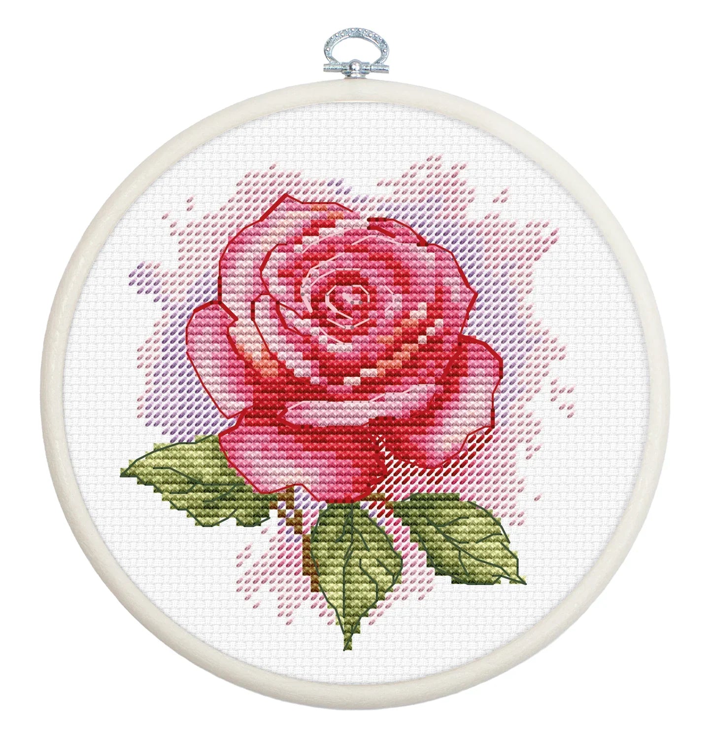 Kit de Punto de Cruz con Aro Incluido Luca-S - "Aroma de Rosa", BC105