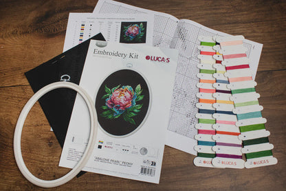 Kit de Punto de Cruz - ''Abalone Pearl'' Peony - BC203 Luca-S