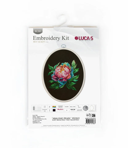 Kit de Punto de Cruz - ''Abalone Pearl'' Peony - BC203 Luca-S