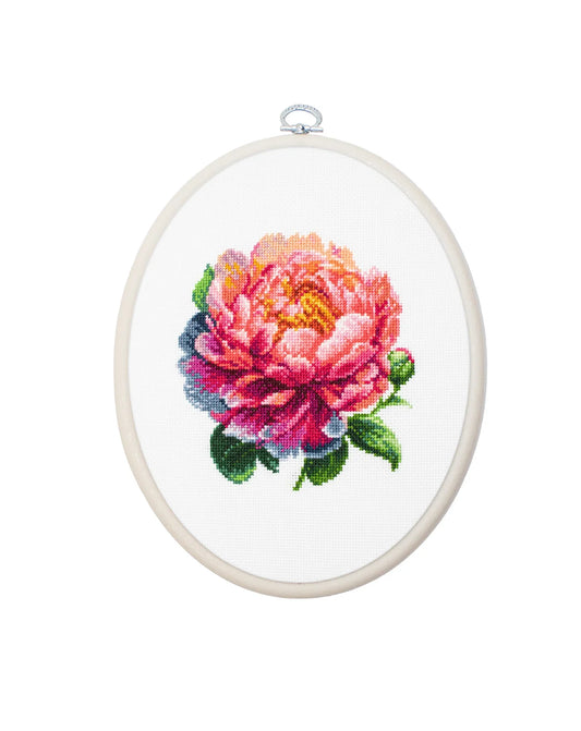 Kit de Punto de Cruz - ’’Coral Charm’’ Peony - BC205 Luca-S