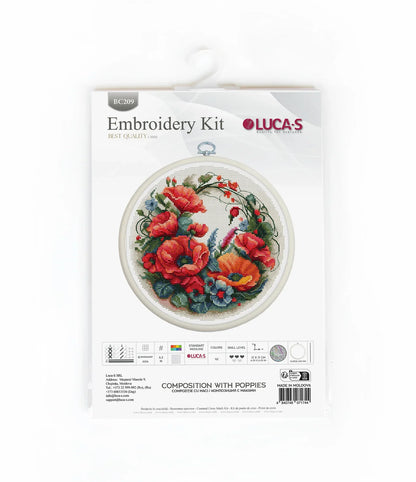 Kit de Punto de Cruz - Composición con Amapolas - BC209 Luca-S
