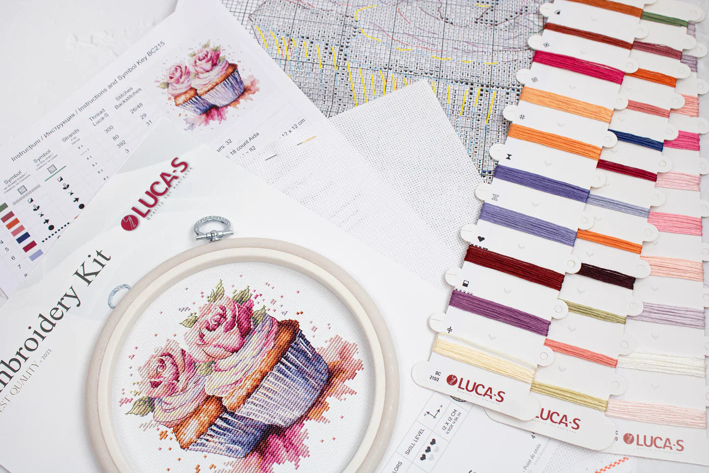 Kit de Punto de Cruz - Los Cupcakes - BC215 Luca-S
