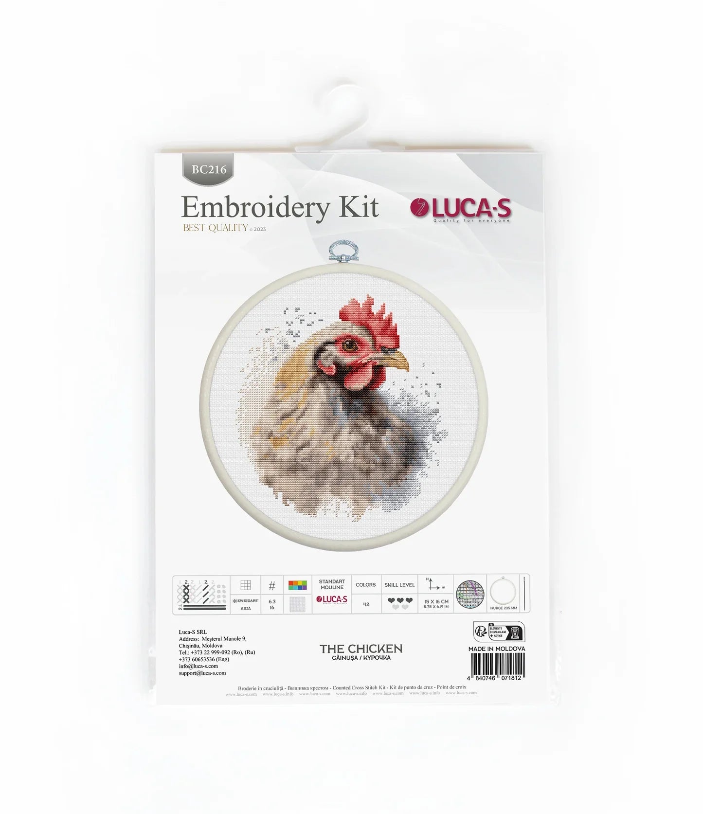 Kit de Punto de Cruz - La Gallina - BC216 Luca-S