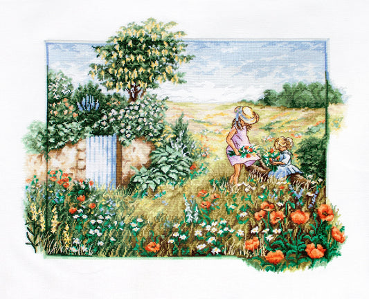 Paisaje con amapolas - BU4013 Luca-S - Kit de Punto de Cruz