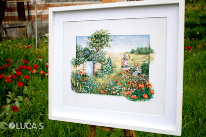 Paisaje con amapolas - BU4013 Luca-S - Kit de Punto de Cruz