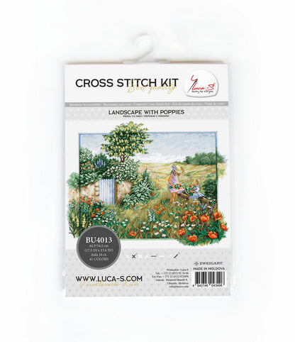 Paisaje con amapolas - BU4013 Luca-S - Kit de Punto de Cruz