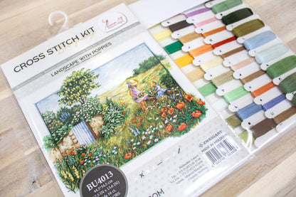 Paisaje con amapolas - BU4013 Luca-S - Kit de Punto de Cruz