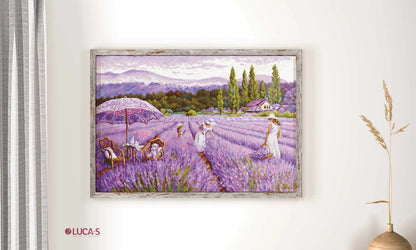 Kit de Punto de Cruz Campo de Lavanda - BU5008 de Luca-S Gold
