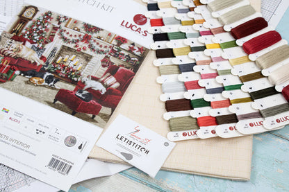 Mascotas. Interiores Navideños - BU5013 Luca-S - Kit de Punto de Cruz