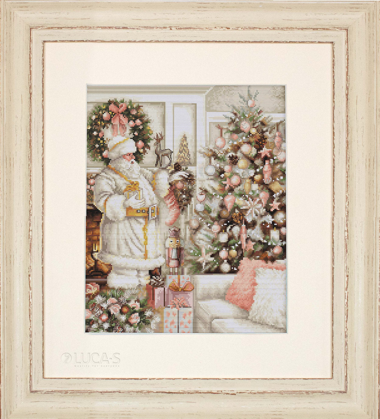 White Santa With Christmas Tree - BU5019 Luca-S - Kit de Punto de Cruz