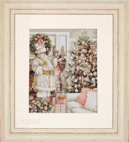 White Santa With Christmas Tree - BU5019 Luca-S - Kit de Punto de Cruz