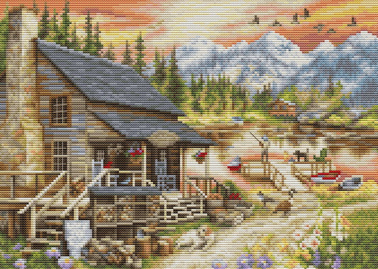 (MINI Version) Log Cabin General Store BU5020 - Kit de Punto de Cruz Luca-S -