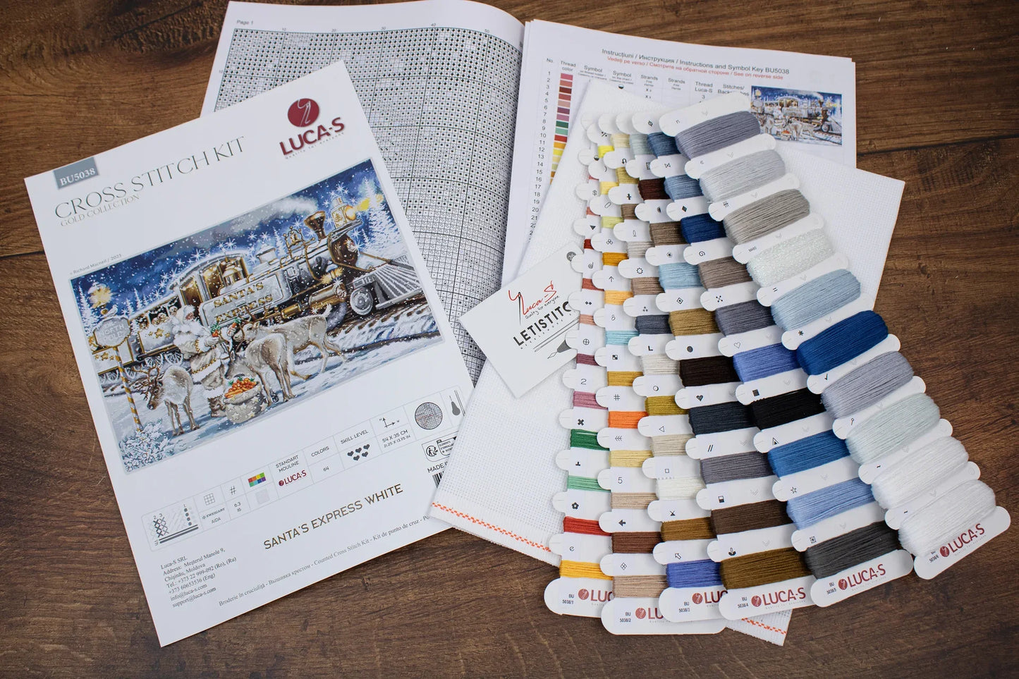 Kit de Punto de Cruz "Santa’s Express White" - Luca-S Gold BU5038