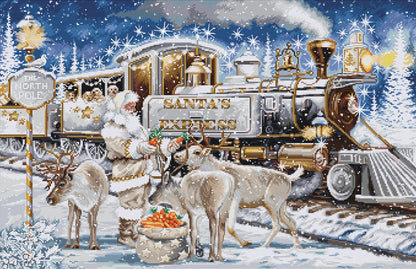 Kit de Punto de Cruz "Santa’s Express White" - Luca-S Gold BU5038