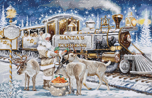 Kit de Punto de Cruz "Santa’s Express White" - Luca-S Gold BU5038