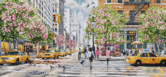 Kit de punto de cruz Luca-S New York BU5049 con paisaje urbano de Nueva York