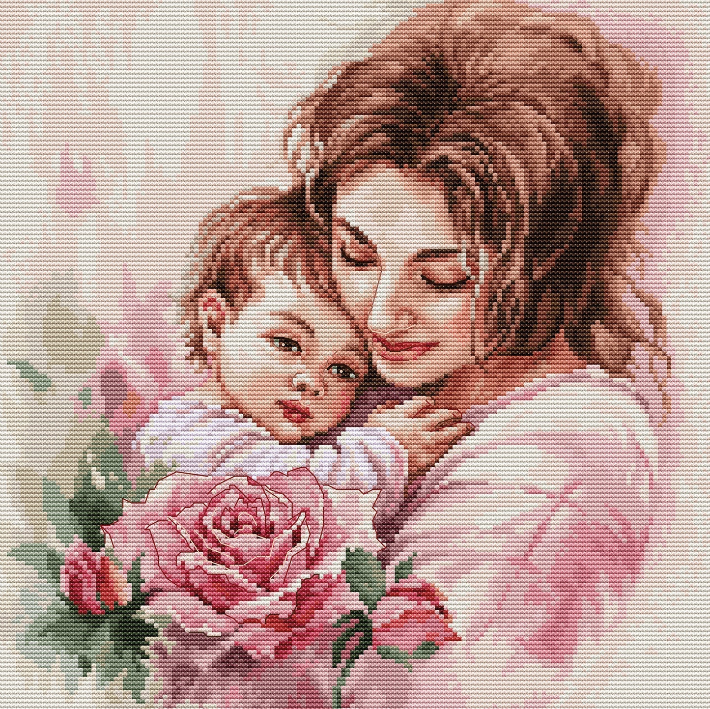 Kit de Punto de Cruz Luca-S "Momentos de Añoranza" BU5051: Un Retrato de Amor Maternal