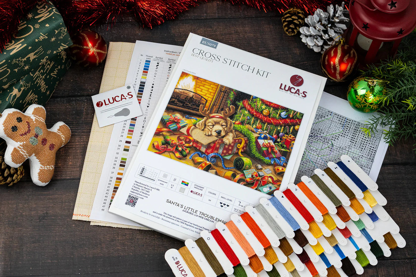 Kit de Punto de Cruz "El Pequeño Travieso de Papá Noel" – Luca-S BU5079