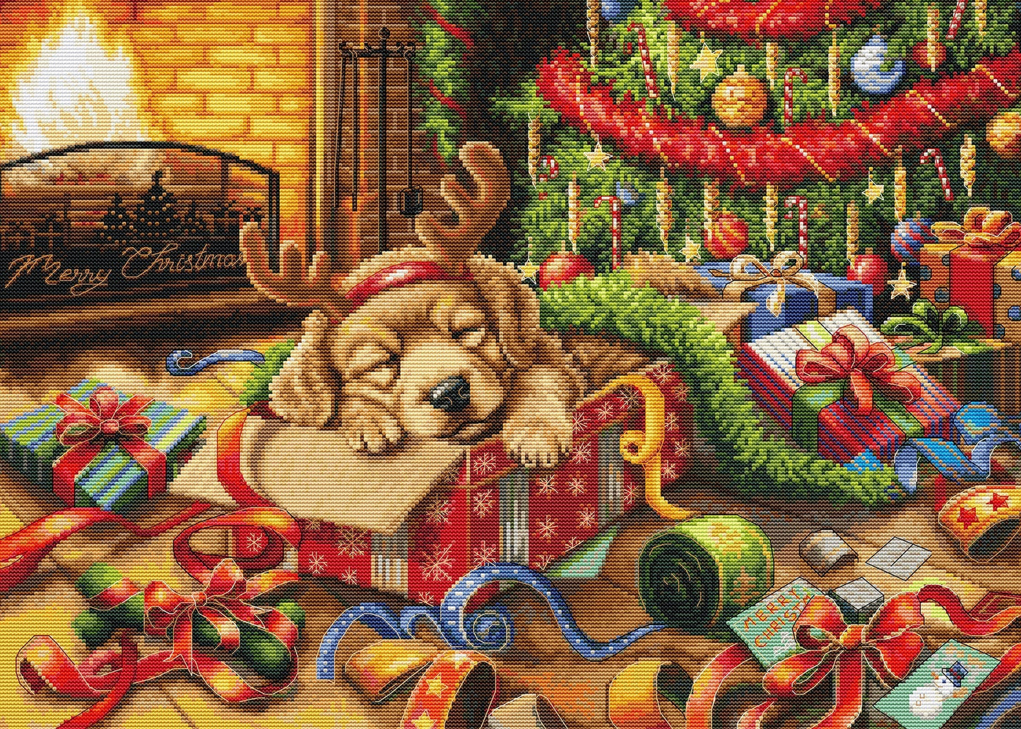 Kit de Punto de Cruz "El Pequeño Travieso de Papá Noel" – Luca-S BU5079