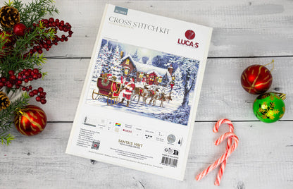 Kit de Punto de Cruz "La Visita de Papá Noel" – Luca-S BU5084