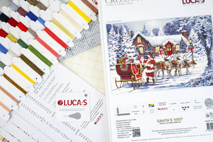 Kit de Punto de Cruz "La Visita de Papá Noel" – Luca-S BU5084