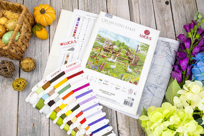 Kit de Punto de Cruz "El Patio de los Burros" – Luca-S BU5087