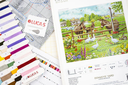 Kit de Punto de Cruz "El Patio de los Burros" – Luca-S BU5087